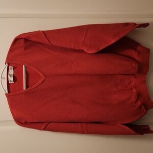 Vintage St Croix Knits coral V neck long sleeve pullover